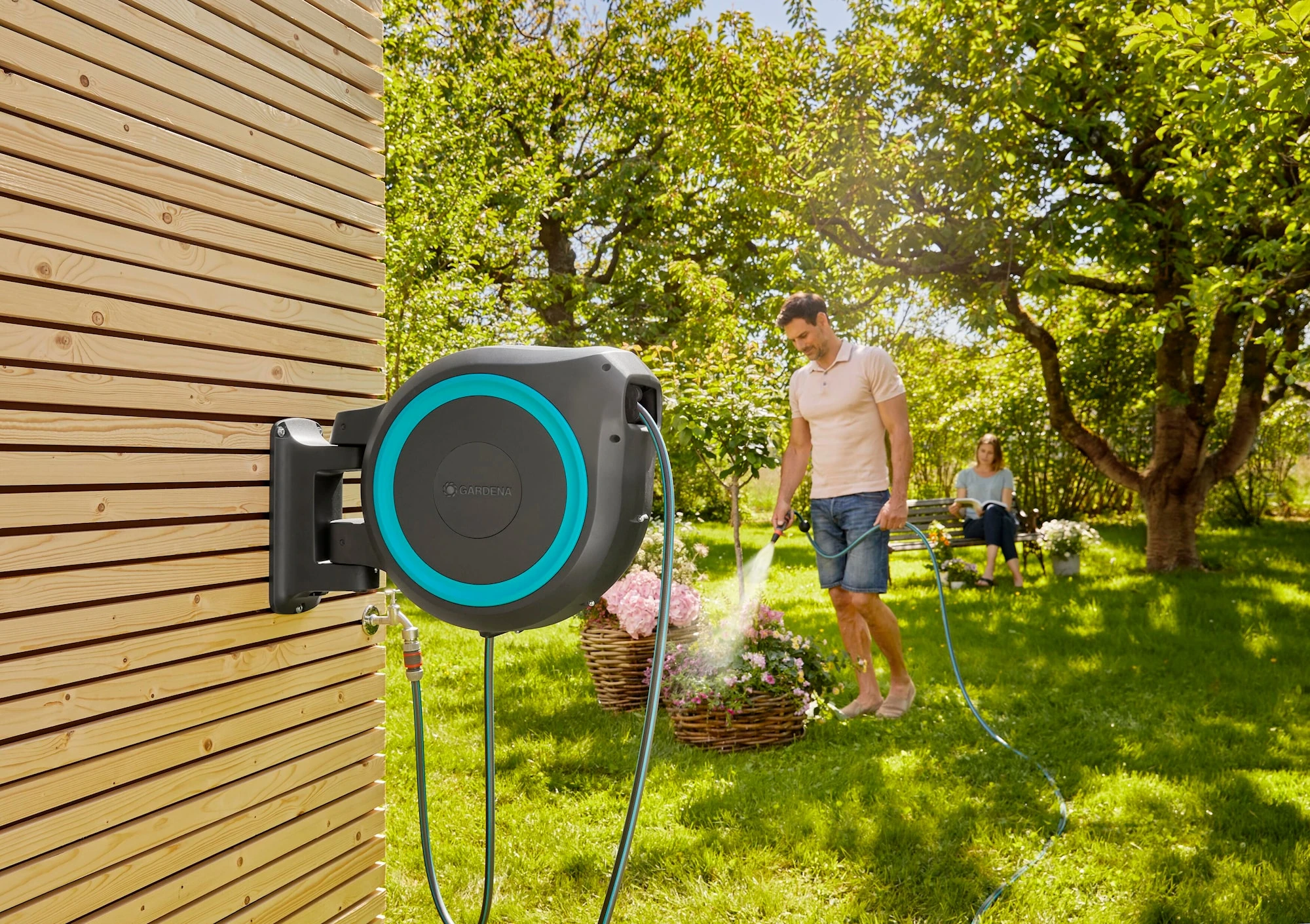 Gardena Väggslangbox RollUp XL (35m) Turkos 3 Gardena Väggslangbox RollUp XL (35m) Turkos - Afbeelding 3